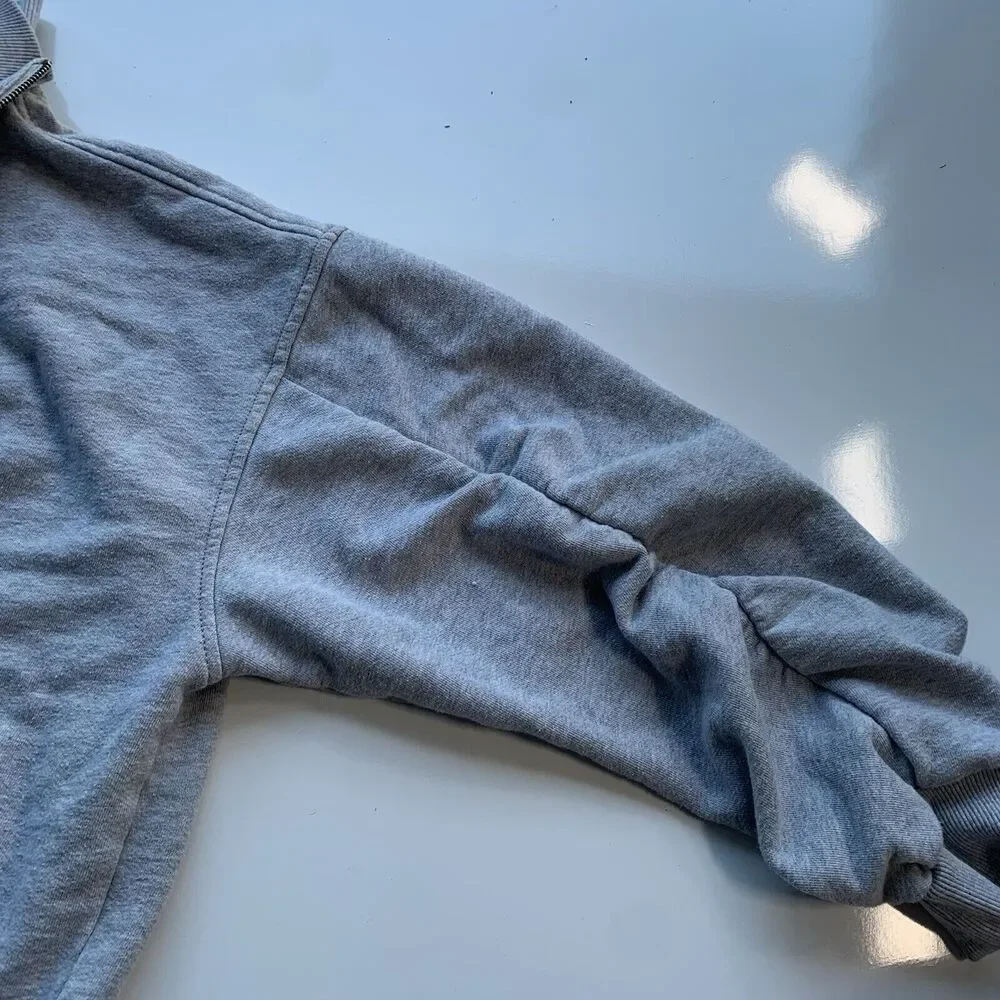 Free People Movement Valley Girl Quarter Zip Sweatshirt Size L Gray
